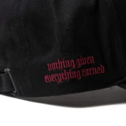 5-Panel Skull Hat - Black/Burgundy -Fitness Clothing Store 5Panel Black Burgundy Detail