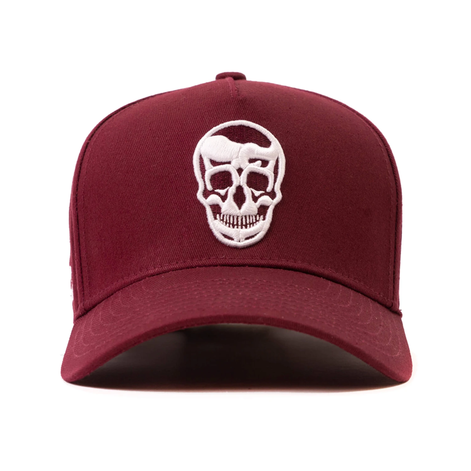 5-Panel Skull Hat - Burgundy 3 5-Panel Skull Hat - Burgundy - Image 3