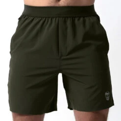 Performance Shorts - OD Green -Fitness Clothing Store 7 inch green front