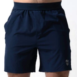 Performance Shorts - Navy -Fitness Clothing Store 7 inch navy front
