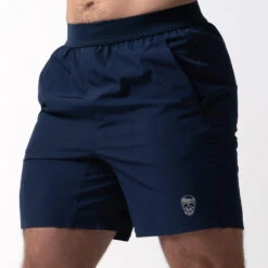 Performance Shorts - Navy -Fitness Clothing Store 7 inch navy side