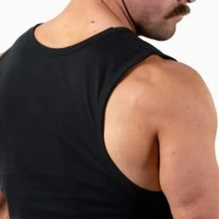 Icon Cut Off Tank - Black/White -Fitness Clothing Store IconCutOff Black