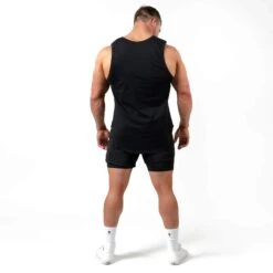 Icon Cut Off Tank - Black/White -Fitness Clothing Store IconCutOff Black 3 5000x 41df12c9 0538 4e9f a6ae 9b51f1f3dc70