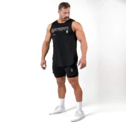 Icon Cut Off Tank - Black/White -Fitness Clothing Store IconCutOff Black White 4 5000x d89ecab2 e295 40d8 8f70 389f29b060f1