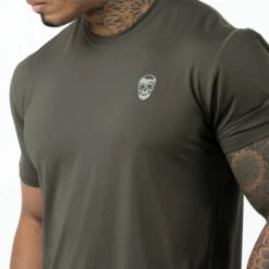 Performance Short Sleeve Shirt - OD Green -Fitness Clothing Store Performance Short Sleeve OD Green front Detail