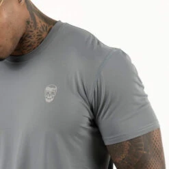 Performance Short Sleeve Shirt - Steel -Fitness Clothing Store Performance Short Sleeve Steel Detail