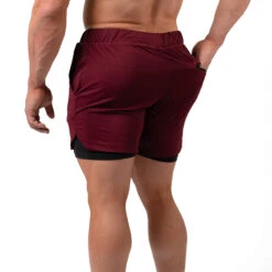React Training Shorts - Maroon -Fitness Clothing Store RTS BGY 1