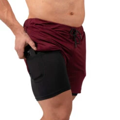 React Training Shorts - Maroon -Fitness Clothing Store RTS BGY 2