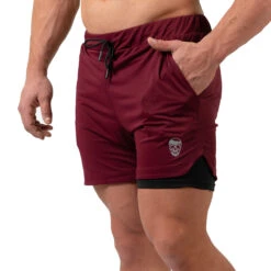 React Training Shorts - Maroon -Fitness Clothing Store RTS BGY 4