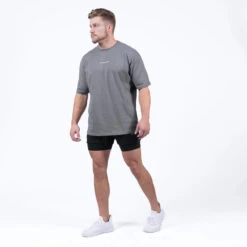 Ascend Box Tee - Charcoal -Fitness Clothing Store ascendboxteecharcoalfull