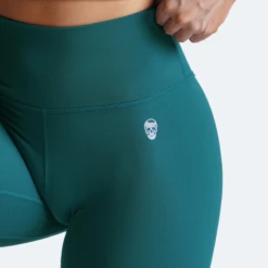 Revive Biker Shorts - Emerald -Fitness Clothing Store biker shorts emerald skull detail