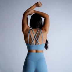 Revive High Neck Bra - Sky Blue 8 Revive High Neck Bra - Sky Blue -Fitness Clothing Store high neck bra blue specs