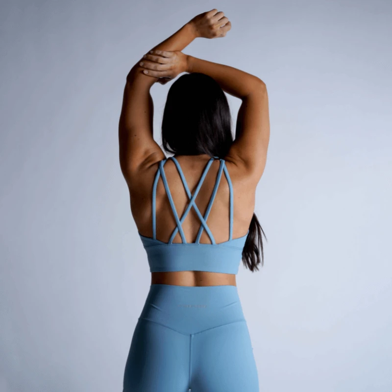 Revive High Neck Bra - Sky Blue 4 Revive High Neck Bra - Sky Blue - Image 4