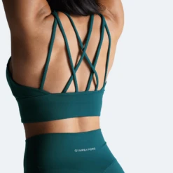 Revive High Neck Bra - Emerald -Fitness Clothing Store high neck bra emerald straps