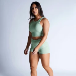 Revive High Neck Bra - Mint 9 Revive High Neck Bra - Mint -Fitness Clothing Store high neck bra mint full