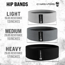 Hip Bands - 3 Pack -Fitness Clothing Store hip bands stack graphic sizes