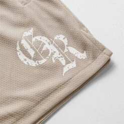 Initial Shorts - Khaki 5 Initial Shorts - Khaki -Fitness Clothing Store initial mesh shorts khaki detail