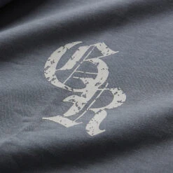 Initial Tee - Faded Blue -Fitness Clothing Store initial tee faded blue detail