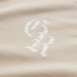Initial Tee - Khaki -Fitness Clothing Store initial tee khaki detail