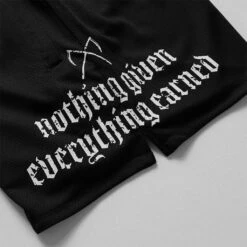 Mantra Shorts - Black/White -Fitness Clothing Store mantra mesh shorts black white detail