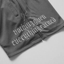 Mantra Shorts - Charcoal -Fitness Clothing Store mantra mesh shorts charcoal detail