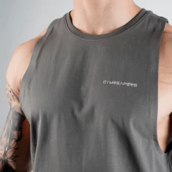 Gymreapers Muscle Tank - Charcoal -Fitness Clothing Store muscle tank charcoal detail