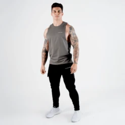 Gymreapers Muscle Tank - Charcoal -Fitness Clothing Store muscle tank charcoal side