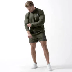 Performance Quarter Zip - OD Green -Fitness Clothing Store performance 1 4 zip green full