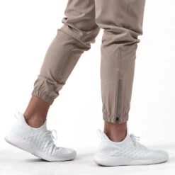 Performance Joggers - Taupe -Fitness Clothing Store performance jogger taupe side