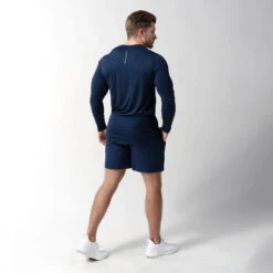 Performance Long Sleeve Shirt - Navy -Fitness Clothing Store performance shirt navy back