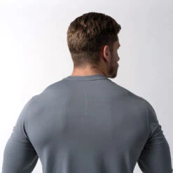 Performance Long Sleeve Shirt - Steel -Fitness Clothing Store performance shirt steel back