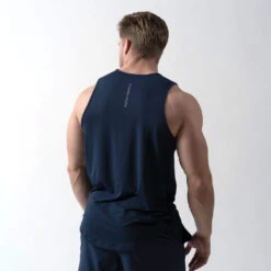 Performance Tank Top - Navy -Fitness Clothing Store performance tank navy detail