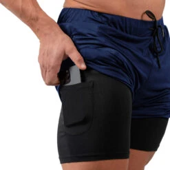 React Training Shorts - Navy 6 React Training Shorts - Navy -Fitness Clothing Store react training shorts navy phone pocket