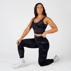 Revive Leggings - Midnight Camo -Fitness Clothing Store revive leggings black camo knee