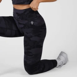 Revive Leggings - Midnight Camo -Fitness Clothing Store revive leggings black camo side
