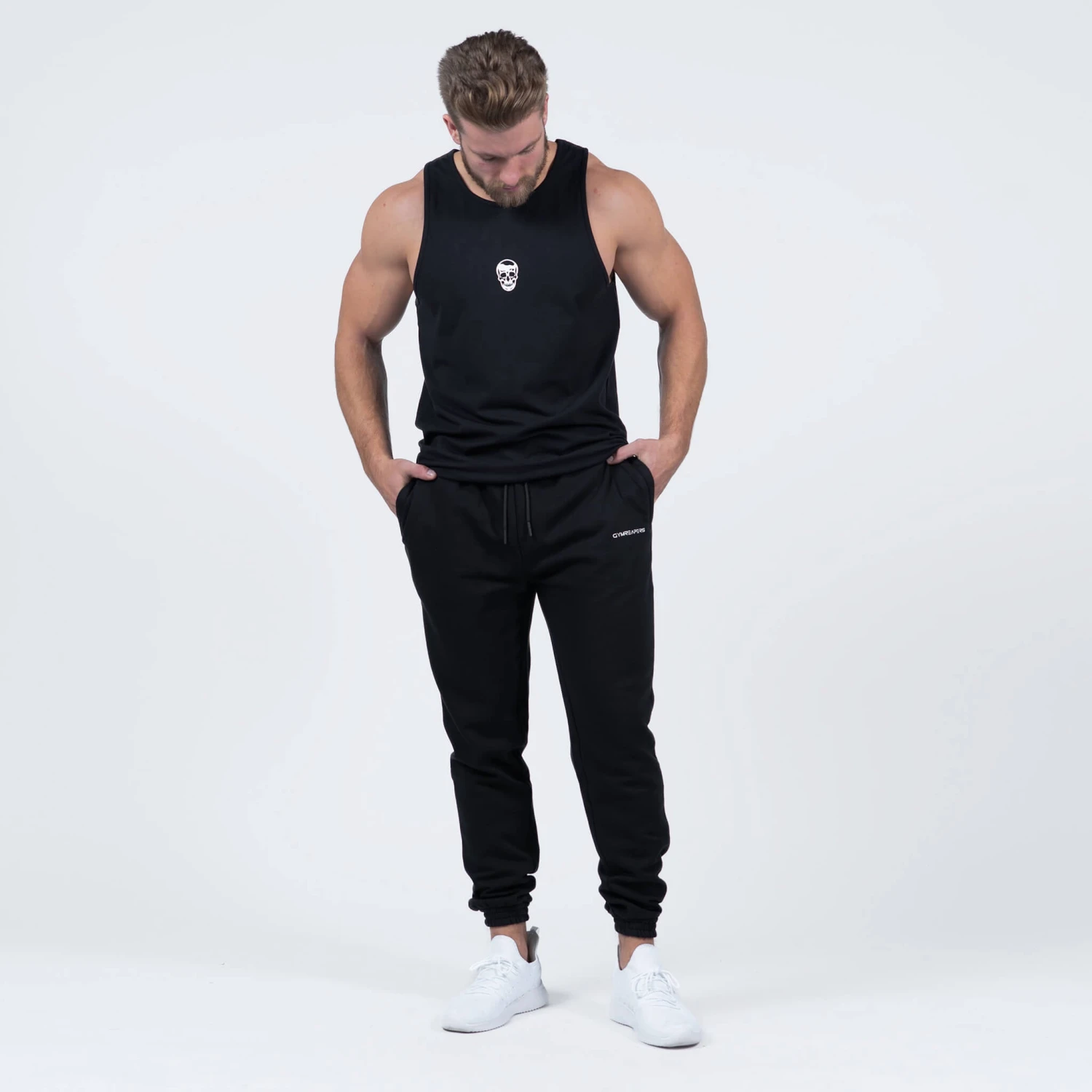 Ascend Scoop Hem Tank - Black/White 2 Ascend Scoop Hem Tank - Black/White - Image 2