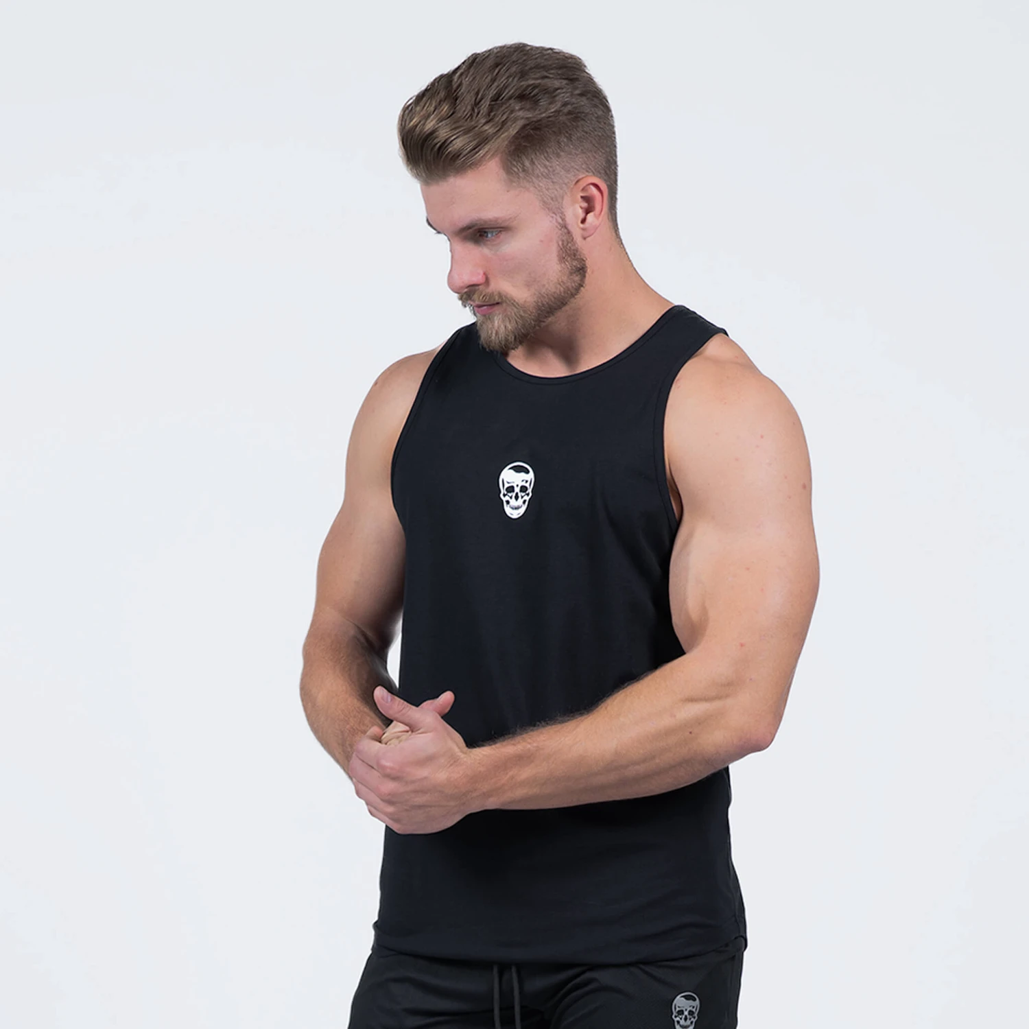 Ascend Scoop Hem Tank - Black/White 1 Ascend Scoop Hem Tank - Black/White