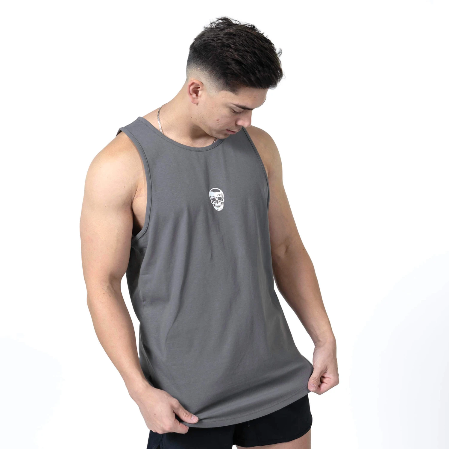 Ascend Scoop Hem Tank - Charcoal 2 Ascend Scoop Hem Tank - Charcoal - Image 2