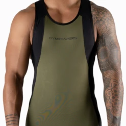 Apex Weightlifting Singlet - OD Green (IPF Approved) 10 Apex Weightlifting Singlet - OD Green (IPF Approved) -Fitness Clothing Store singlet green logo