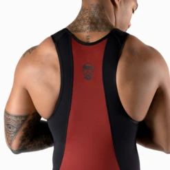 Apex Weightlifting Singlet - Burgundy (IPF Approved) 13 Apex Weightlifting Singlet - Burgundy (IPF Approved) -Fitness Clothing Store singlet red back detail