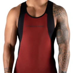 Apex Weightlifting Singlet - Burgundy (IPF Approved) 10 Apex Weightlifting Singlet - Burgundy (IPF Approved) -Fitness Clothing Store singlet red front
