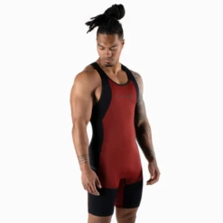 Apex Weightlifting Singlet - Burgundy (IPF Approved) 9 Apex Weightlifting Singlet - Burgundy (IPF Approved) -Fitness Clothing Store singlet red side