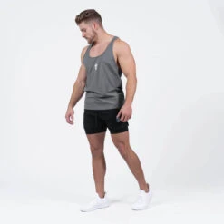 Ascend Stringer - Charcoal -Fitness Clothing Store stringer charcoal