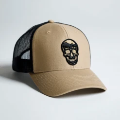 Gymreapers Trucker Hat - Tan -Fitness Clothing Store trucker hat tan detail