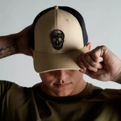 Gymreapers Trucker Hat - Tan -Fitness Clothing Store trucker hat tan front