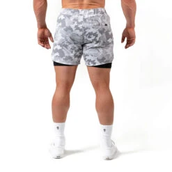 React Training Shorts - White Camo -Fitness Clothing Store white camo back