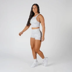 Revive High Neck Bra - White Camo -Fitness Clothing Store white camo bra full