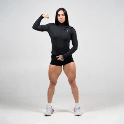 Women's Performance Quarter Zip -Fitness Clothing Store womens performance 1 4 zip black full