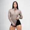 Women's Performance Quarter Zip - Taupe