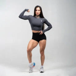 Women's Performance Long Sleeve - Obsidian -Fitness Clothing Store womens performance long sleeve obsidian full